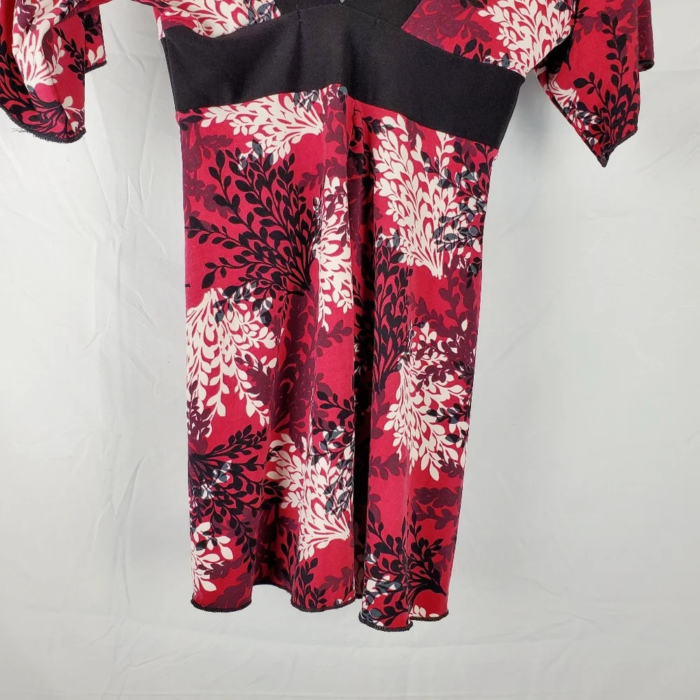 Vintage Y2K Charlotte Russe Floral Plunge Neck‎ Babydoll Top